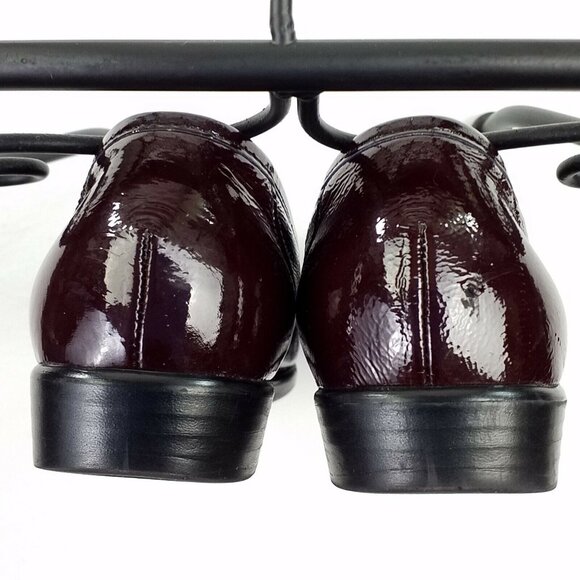 SAS Metro Bit Wine Red Patent Leather Tri Pad Footbed Loafers Womens Size 9 Slim - Picture 10 of 11